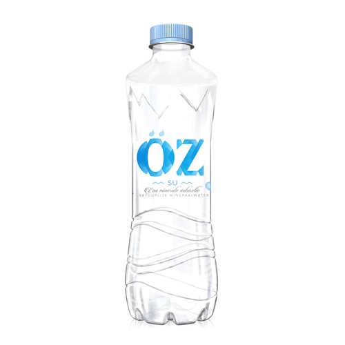 Modern Label with Strong Typography for Brand of Water