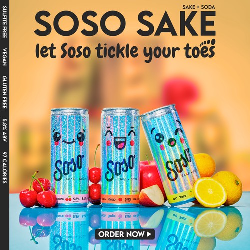 Soso Sake - Facebook and Instagram Ad Design