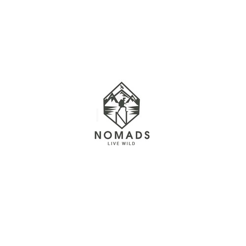 indie logo for adventure fashion brand "Nomads"