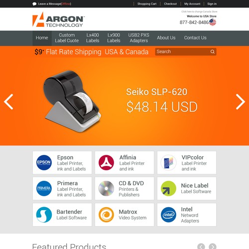 ArgonStore.com New Design for Bigcommerce.com Online Store