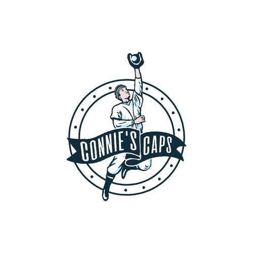 Vintage style logo for a beanie brand