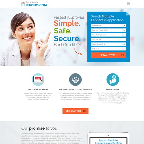 Landing Page of Lenders.com