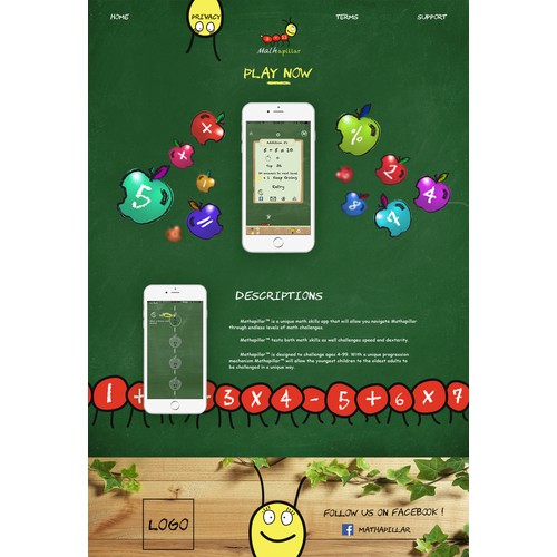 Mathapillar Landing Page Design