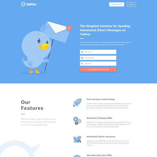 Landing Page Design For DMPilot