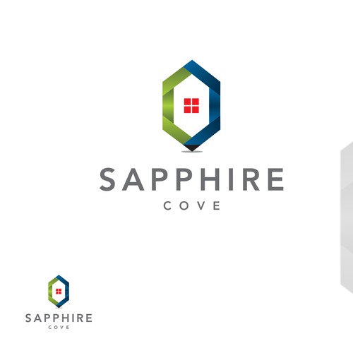 zen-inspired logo for a new community, Sapphire Cove