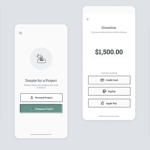 Sheltr - App Design/Mockups for world's first social gamified donation network.