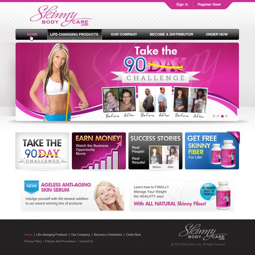 Skinny Body Care needs a new website design