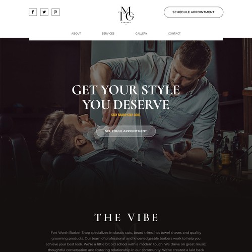 Barber Website for Cool Brand