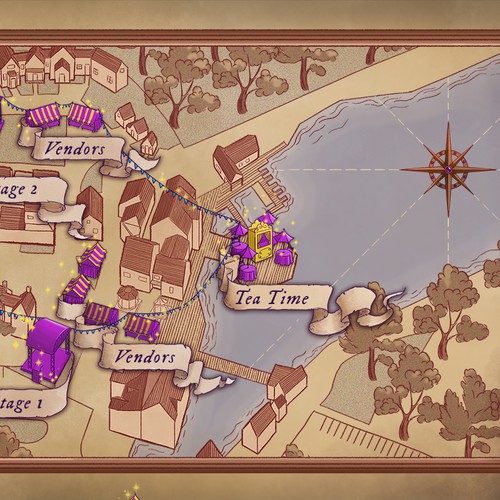 Festival map in fantasy style