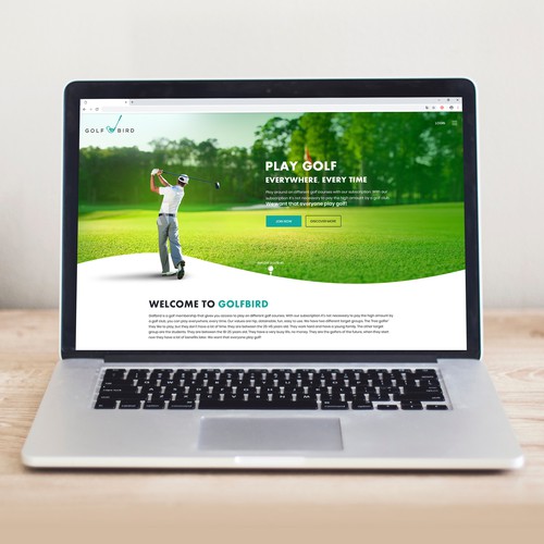 Webpage concept on Golf Playground