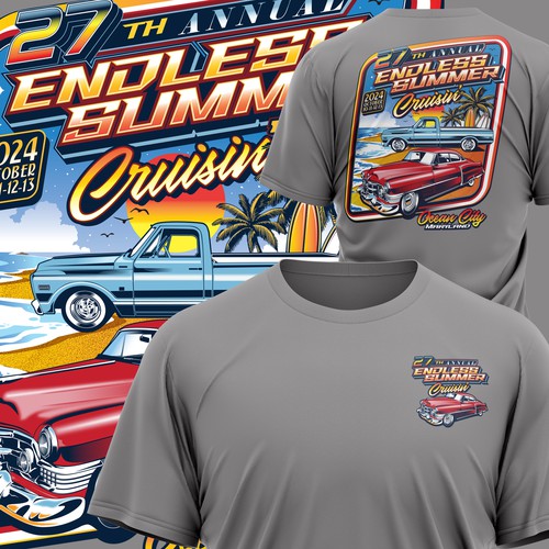 Classic Car Show Endless Summer 2024 - t-shirt design