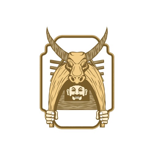 Mascot logo bull classic vintage