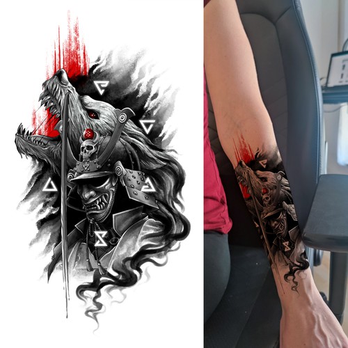 Samurai Wolf Tattoo