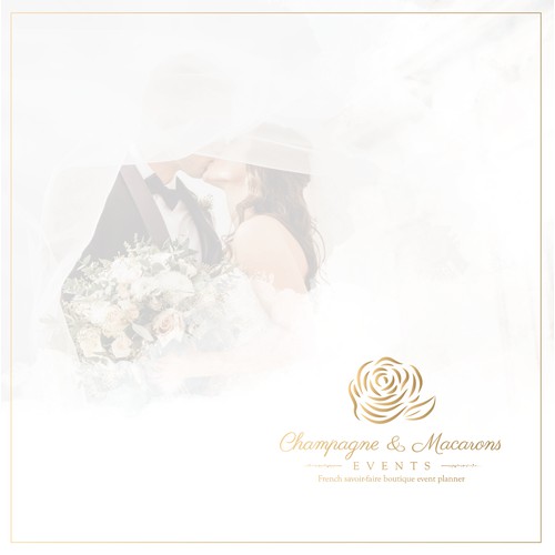 Luxurious Logo for Champagne & Macarons Events.