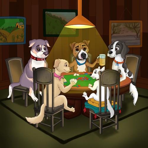 Dogs playing poker design