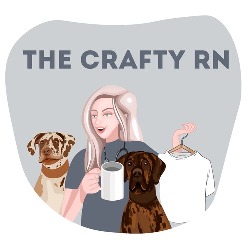 Logo for business (The Crafty RN) making bleached shirts, sublimation shirts, and screen print shirts. 