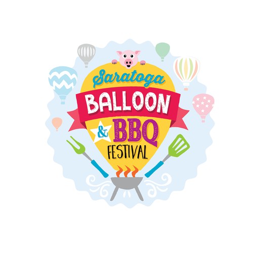 Logo concept for Saratoga Balloon & BBQ Festival