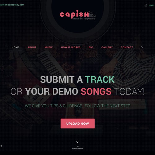 Web Page Design for Music management Site