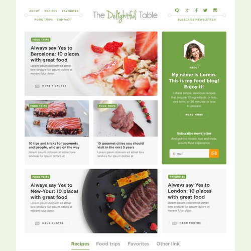 Design for Food blog