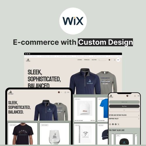 E-commerce development with Custom Design forfor Even Keel