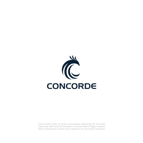 In Refined and elegant animal logo for Concorde apparel