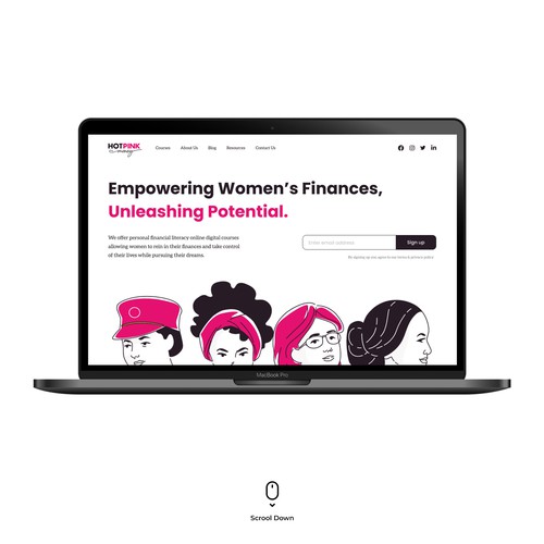 Hot Pink Money Website Design Concept