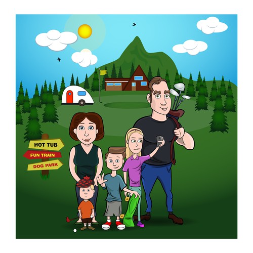 Family of characters for camping blog