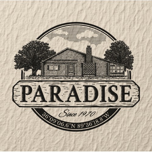Vintage Hand Drawn Logo for Paradise Hunting Club