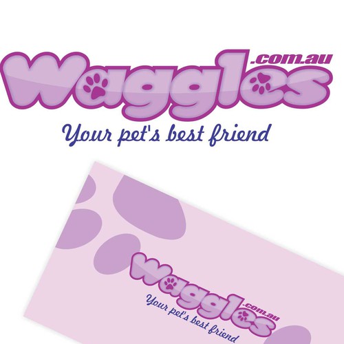 logo and business card for Waggles