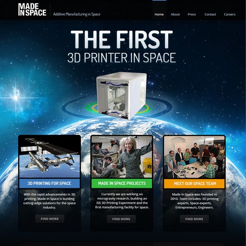 Website design for Made in Space