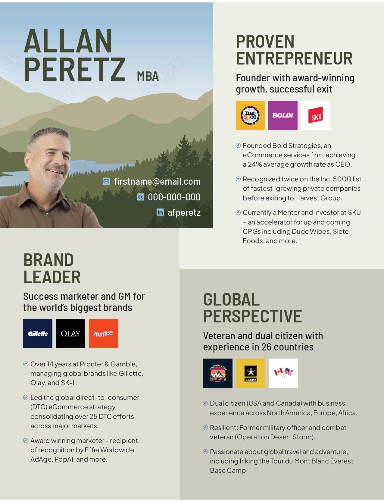 Design a Brilliant 1-Page Overview for Marketing Executive