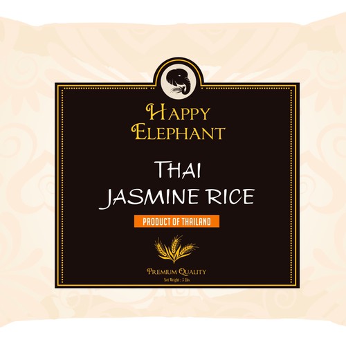 Create simple but eye catching product packaging for jasmine rice