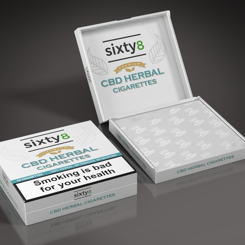 Box for herbal CBD cigarettes