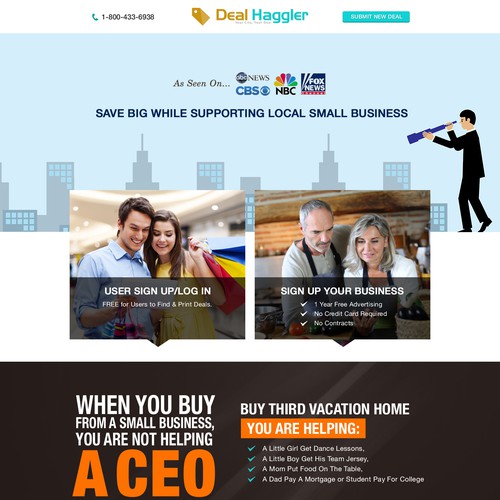 Homepage/Landing Page Design for Deal Haggler
