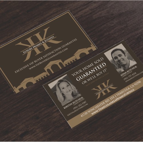 Business card design for luxury homes real state