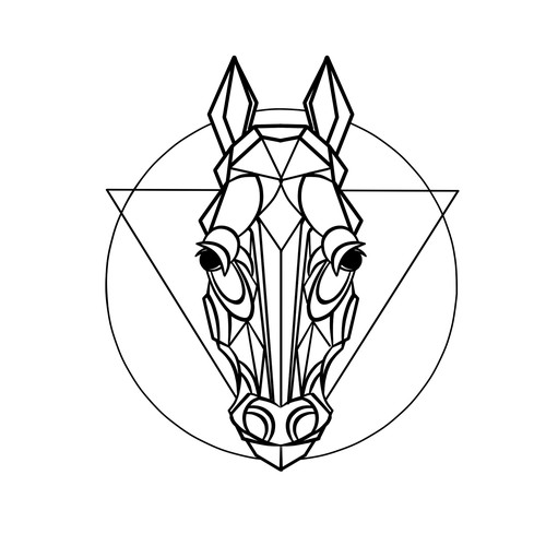 Looking for a tattoo design horse geometric pattern