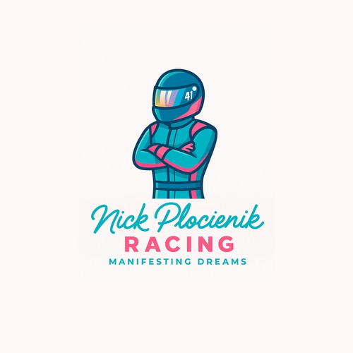 Race car driver logo and signature