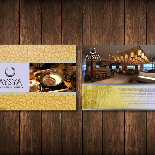 Aysya restaurant needs a new postcard or flyer