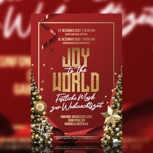 Poster for XMas Concert "Joy to the world" Sinfonie Orchester