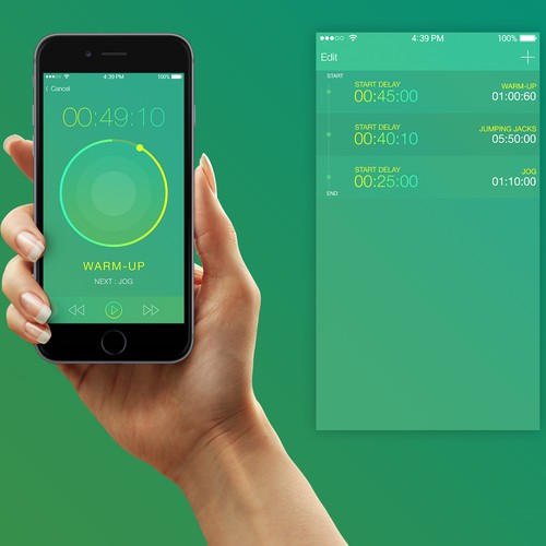 Create modern, flat UI design for timer app