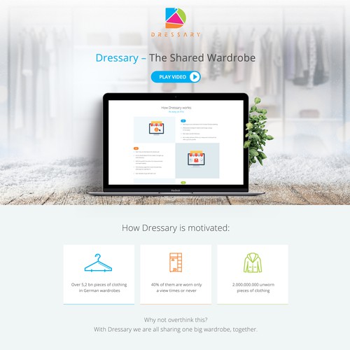 Landing Page for Biggest Wardrobe - Sharing Platform