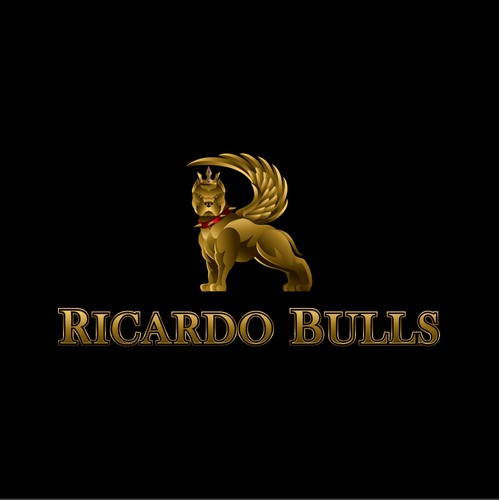 Gold American Bully Dog Logo