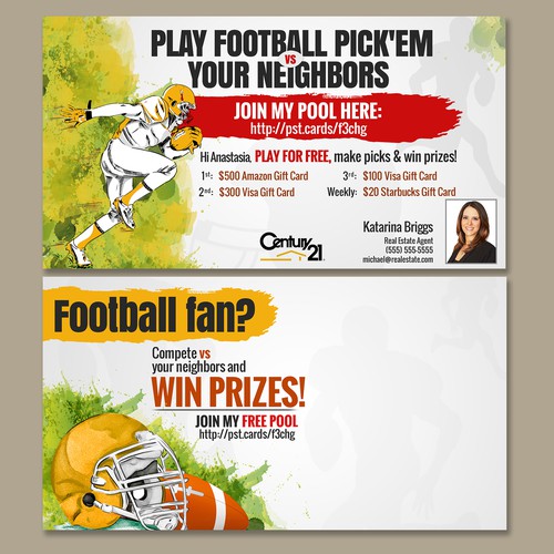 Design a Post Card for an (American) Football Pick'em Pool