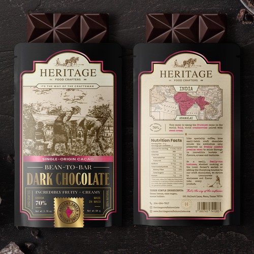 Packaging design of high quality handmade Сraft Сhocolates
