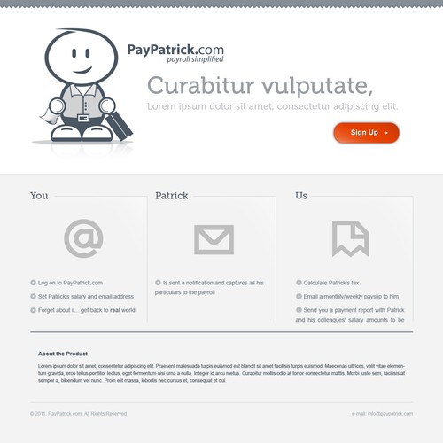 Minimalistic and clean homepage design for new web based app