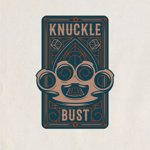 Steampunk card game logo design