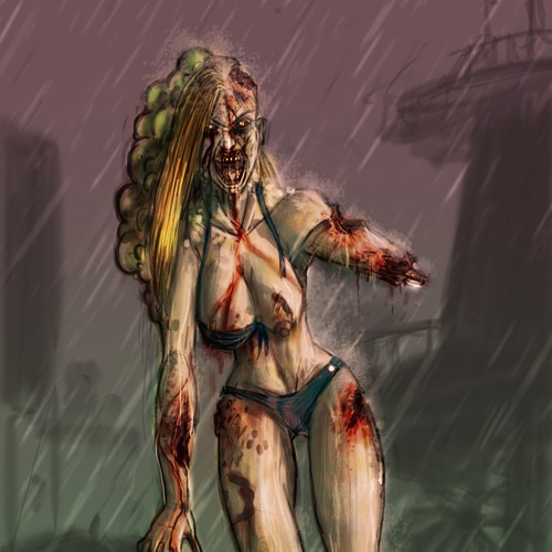 Female zombie beach.