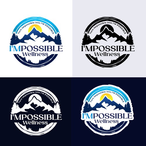 Logo Mountain illustration to encourage lifestyle 