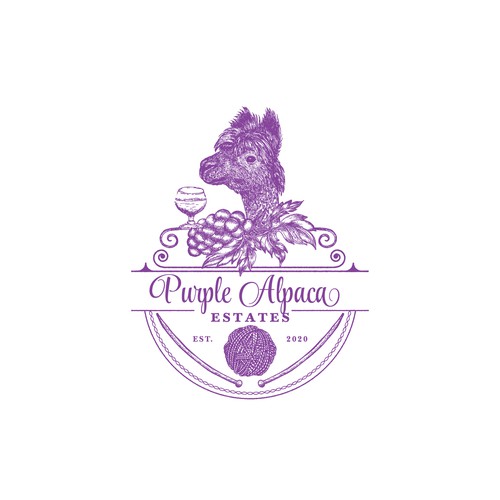 Logo & branding identity design for the vineyard and alpaca farm