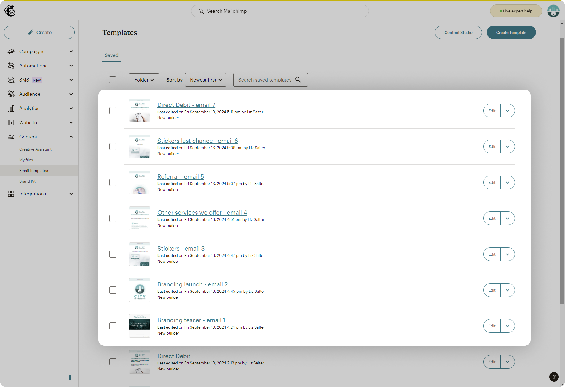 Mailchimp design templates